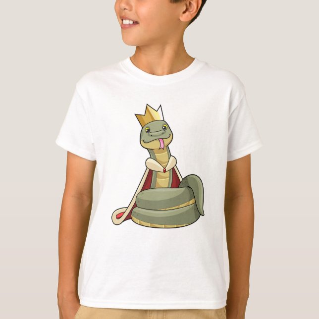 T-shirt Serpent comme roi avec Couronne (Devant)