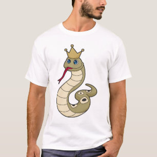 T-shirt Serpent comme roi avec Couronne