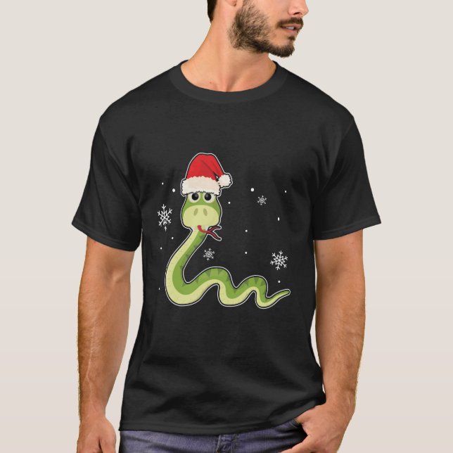 T-shirt Serpent de Noël| Cadeaux de reptiles de serpents (Devant)