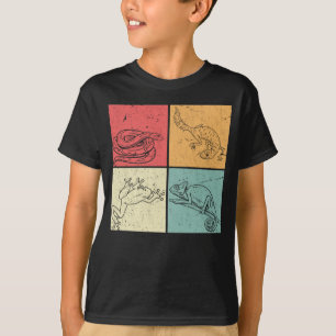 T-shirt Serpent de reptiles rétro Gecko Grenouille Chamele