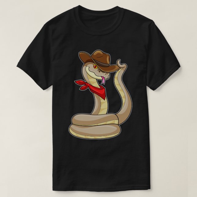 T-shirt Serpent en cowboy avec Écharpe (Design devant)