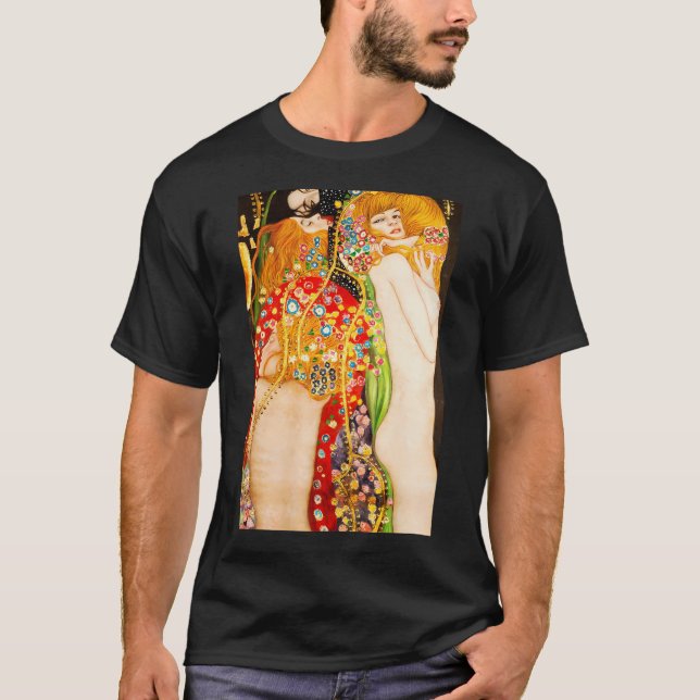 T-shirt Serpents D'Eau Hd Ii Par Gustav Klimt 1907 Élevé (Devant)