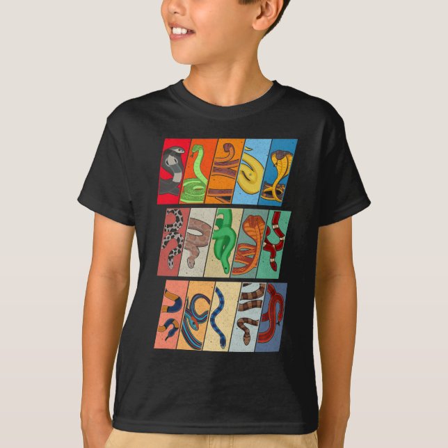T-shirt Serpents rétro Vintage Reptile (Devant)