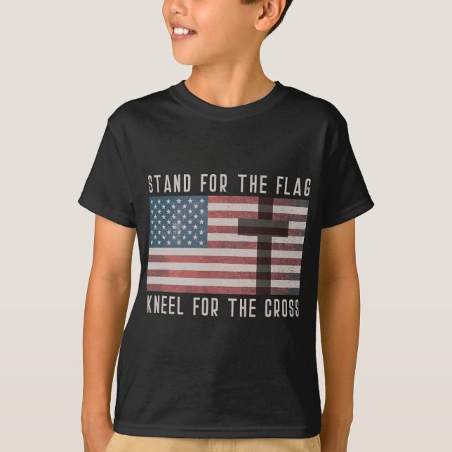 T-shirt Serrer Pour Le Drapeau Kneel Pour La Croix En Amér (Devant)