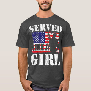 T-shirt Servi Comme Une Fille Femme Fête Des Vétérans