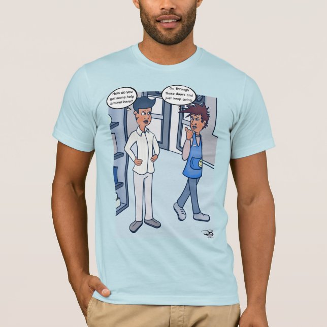 T-shirt Service client bleu clair (Devant)