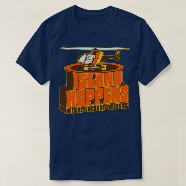 T-shirt Service d'affrètement d'hélicoptères Hoppers Islan (Design devant)