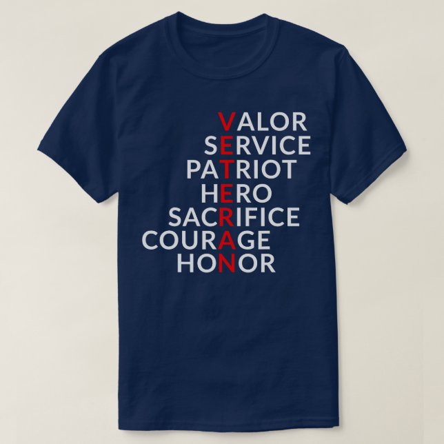 T-shirt Service de la vaillance Héros patriote Sacrifice C (Design devant)