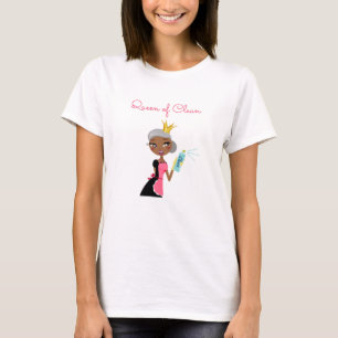 T-shirt Service de nettoyage Logo de femme ethnique femme