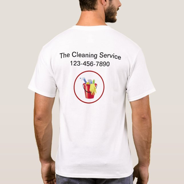 T-shirt Service de nettoyage Logo de l'entreprise Chemises (Dos)