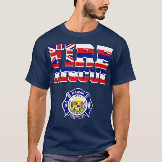 T-shirt Service d'incendie d'Hawaï Pompiers Secourt de pom