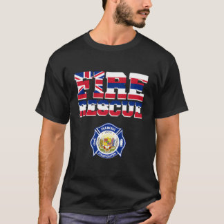 T-shirt Service d'incendie d'Hawaï Pompiers Secourt de pom
