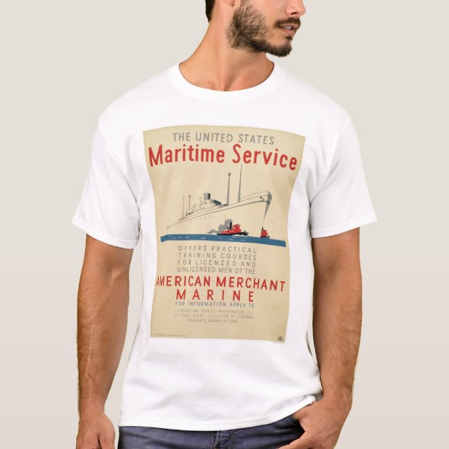 T-shirt Service maritime - grand bateau avec des (Devant)