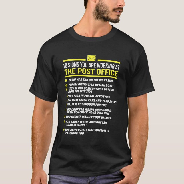 T-shirt Service Postal T -10 Signs Vous Travaillez Chez Po (Devant)