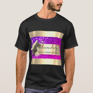 T-shirt Services de nettoyage Maid House Garder l'or viole