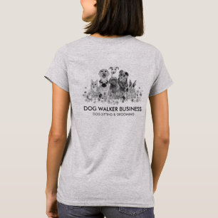 T-shirt Services de toiletteur promeneur gardien de Black 