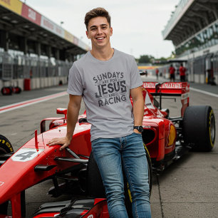 T-shirt Ses "dimanches sont pour Jésus et Racing"
