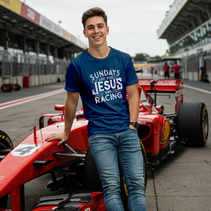 T-shirt Ses "dimanches sont pour Jésus et Racing"