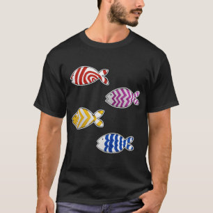 T-shirt Set_2 de 4 autocollants de poissons amusants