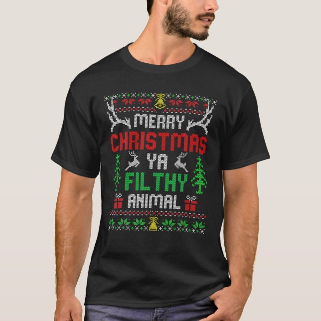 T-shirt Seul À La Maison Films Joyeux Noël Vous Filty Ani (Devant)