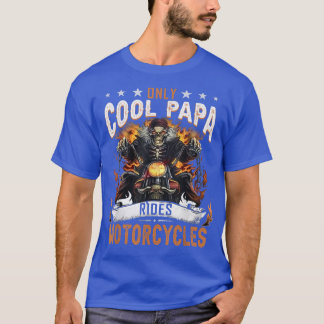 T-shirt Seul Cool Papa Rides Motos Funny Grand-père
