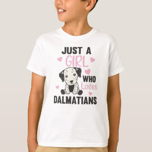 T-shirt Seule Une Fille La Dalmatienne Aime Kawaii