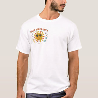 T-shirt Seulement de bonnes vibrations Graphique rétro sol