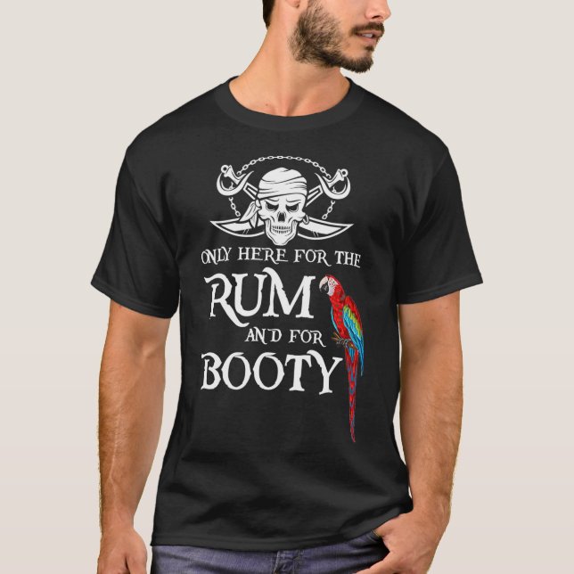T-shirt Seulement Ici Pour Le Rhum Et Le Petit Perroquet P (Devant)