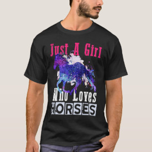 T-shirt Seulement une fille qui aime les chevaux Mignon