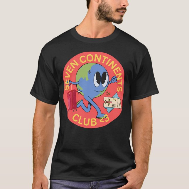 T-shirt Seven Continents Club Cartoon (Devant)