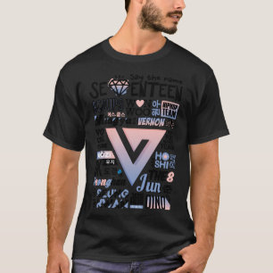 T-shirt SEVENTEEN Font Collage. 2 (Rose Quartz & amp; s