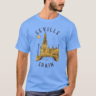 T-shirt Séville Espagne Plaza de España Cercle en détresse