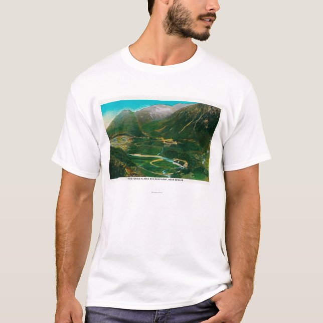 T-shirt Seward, boucle célèbre de chemin de fer de région (Devant)