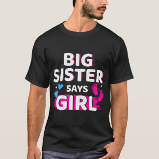 T-shirt Sexe Reveal Soeur Dit Fille Matching Baby Party