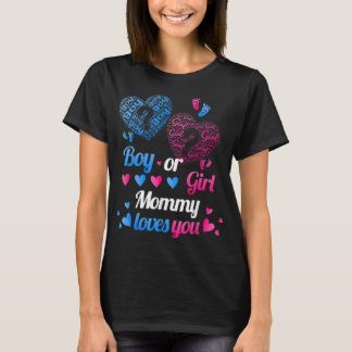 T-shirt Sexe Révéler Garçon Ou Fille Maman, Maman Vous Aim