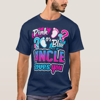T-shirt Sexe Révéler Rose Ou Bleu Oncle Vous Aime Bébé Sh