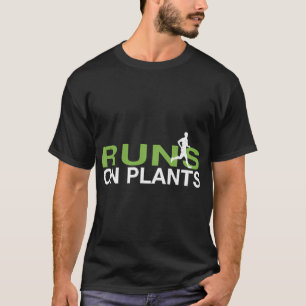 T-shirt S'Exécute Sur Un Végan Plante Basé Sur Plante