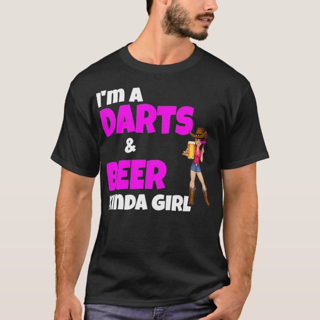 T-shirt Sexy Cute Womens Beer and Darts League Prix (Devant)