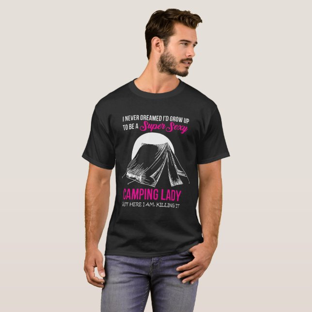 T-shirt sexy superbe de Madame Camping Lover de (Devant entier)