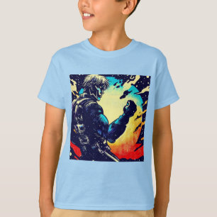 T-shirt SF - Héros Anime Woodcut 2