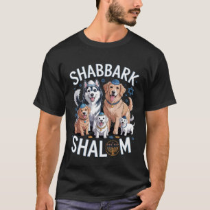 T-shirt Shabbark Shalom Hanukkah Juif Chien Menorah Shabba