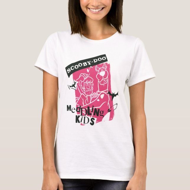 T-shirt Shaggy and Scooby Doo Meddling Kids Punk Outline (Devant)