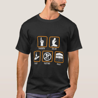 T-shirt Shahada Salah Zakat Jeûne Hajj Islam Religion Mu