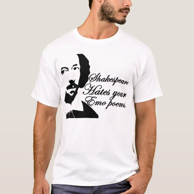 T-shirt Shakespeare déteste des poèmes d'emo (Devant)
