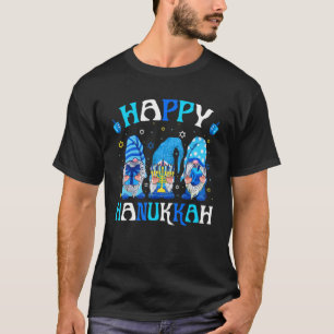 T-shirt Shalom Gnome Happy Hanoukka Chanukkah Jewish Dreid