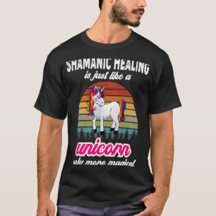 T-shirt Shamanic Healing Therapist Unicorn Vintage Sunset