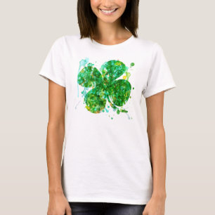 T-shirt Shamrock artistique ou femmes