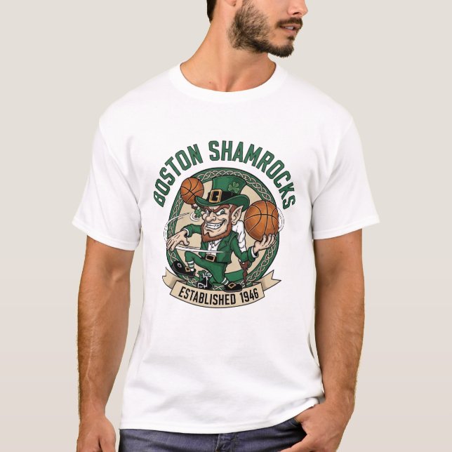 T-shirt Shamrock celtique de Basketball Boston (Devant)