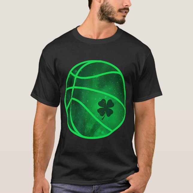 T-shirt Shamrock De Basketball Clover Lucky St. Patrick'S  (Devant)