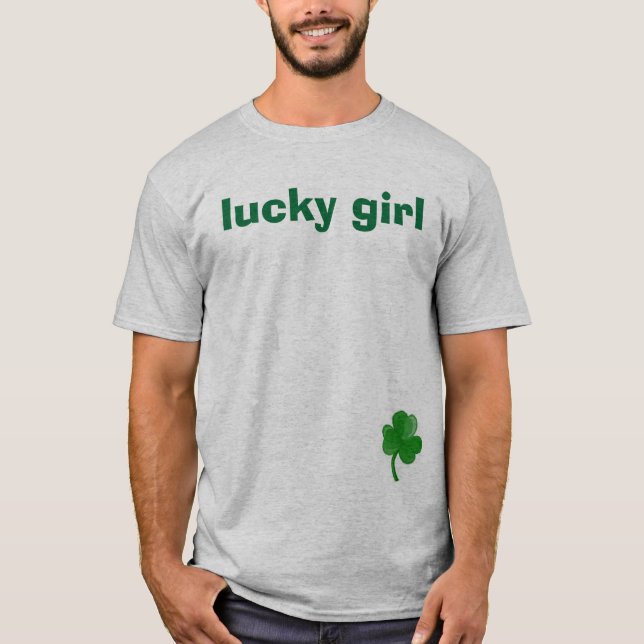 T-shirt shamrock, fille chanceuse (Devant)